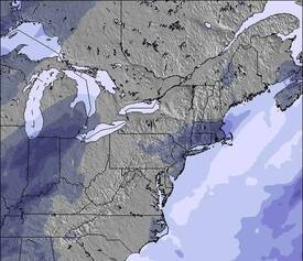 Appalachians and Great Lakes Sněžná mapa (3 dní)