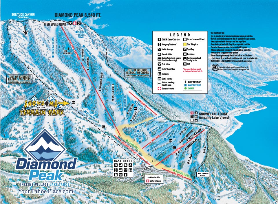 Diamond Peak Piste / Trail Map