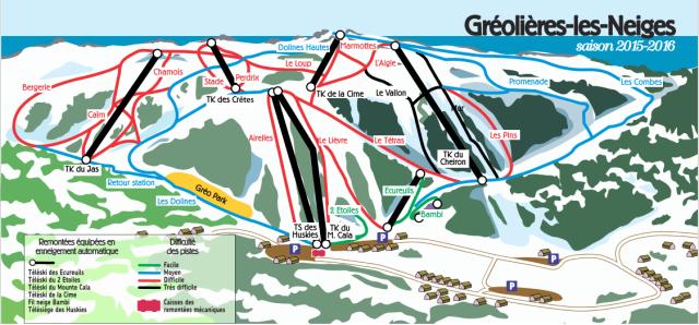Greolieres Les Neiges Piste / Trail Map