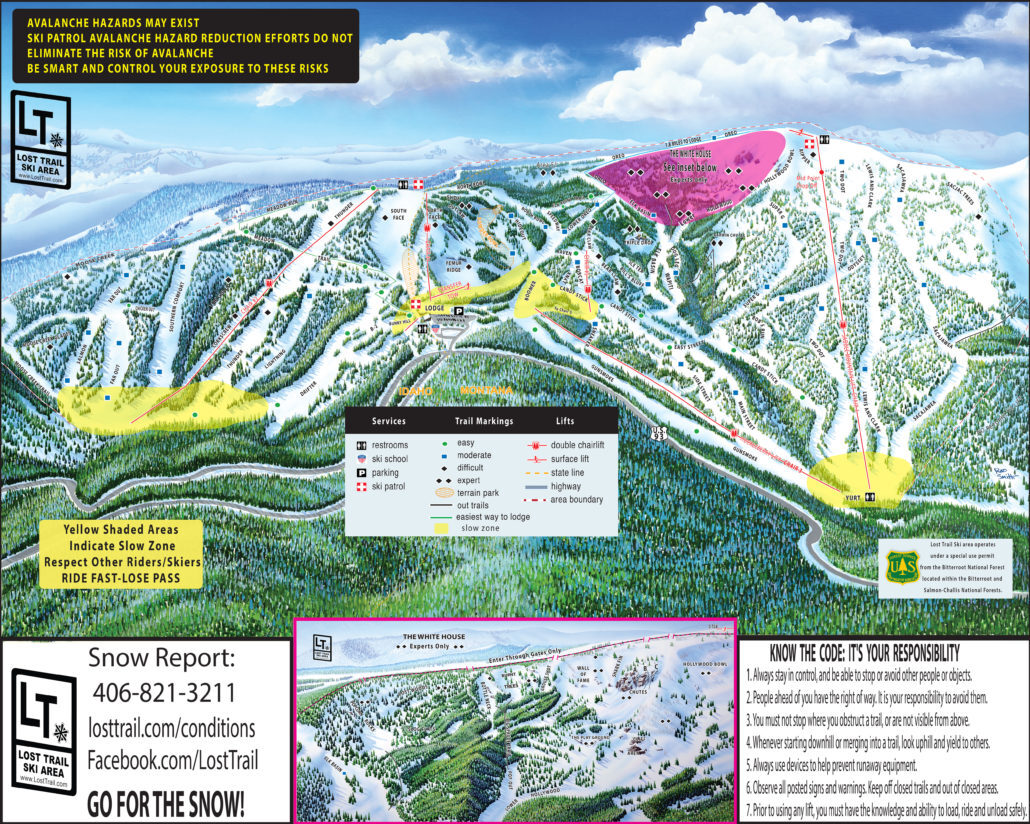 Lost Trail - Powder Mtn Piste / Trail Map