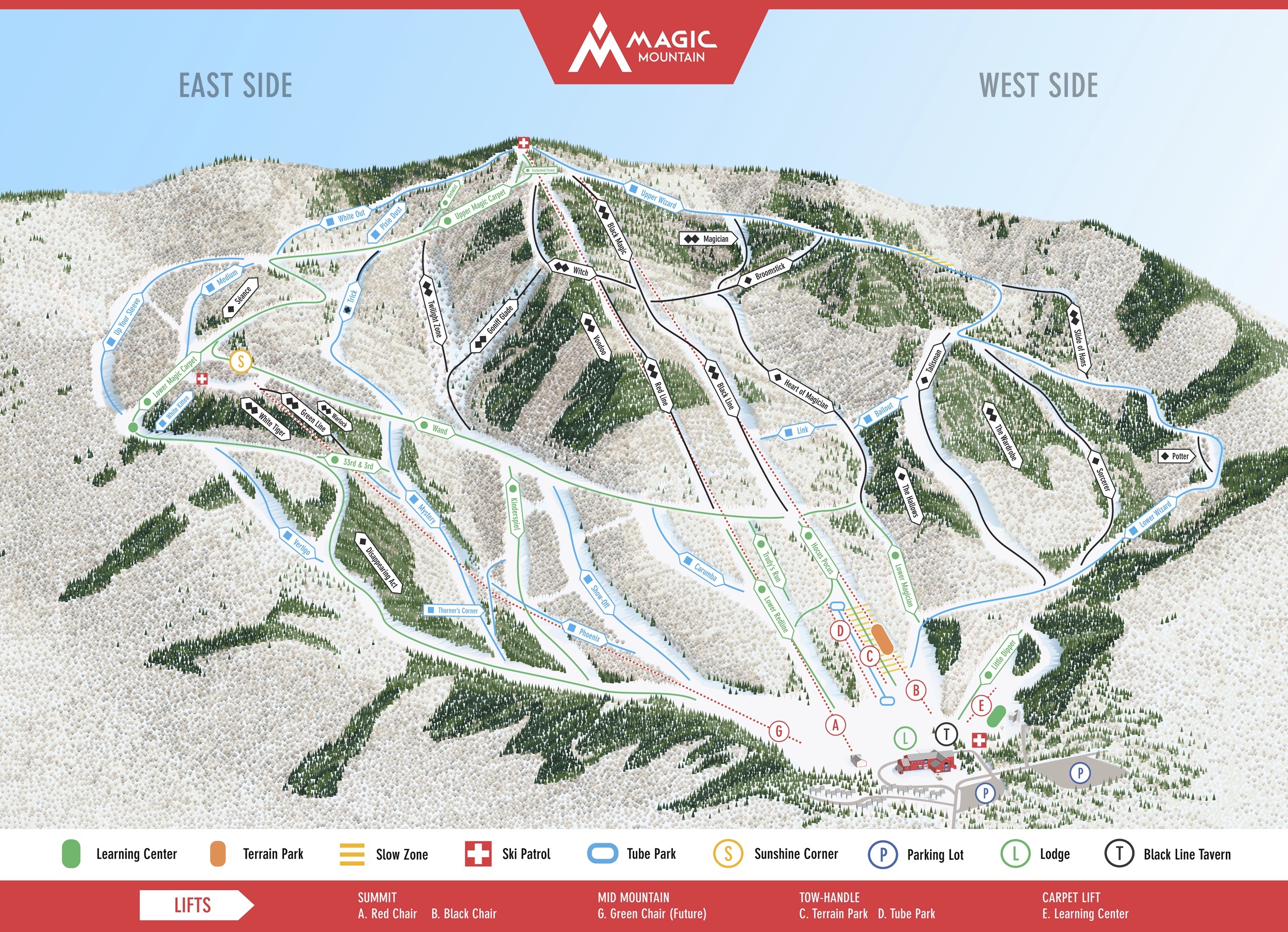 Magic Mountain Ski Area Piste / Trail Map
