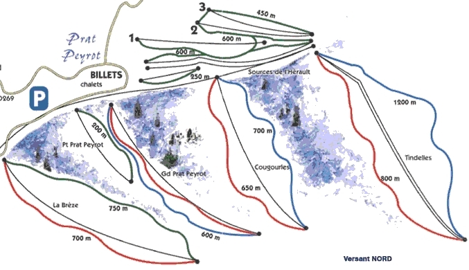 Prat Peyrot Piste / Trail Map