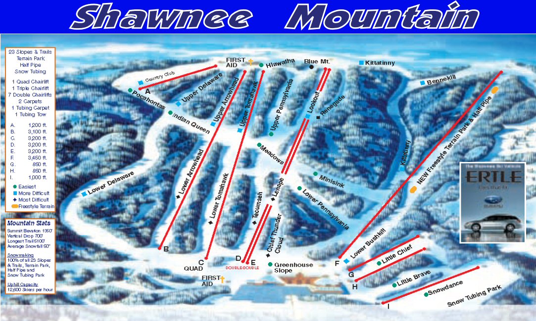 Shawnee Mt Piste / Trail Map