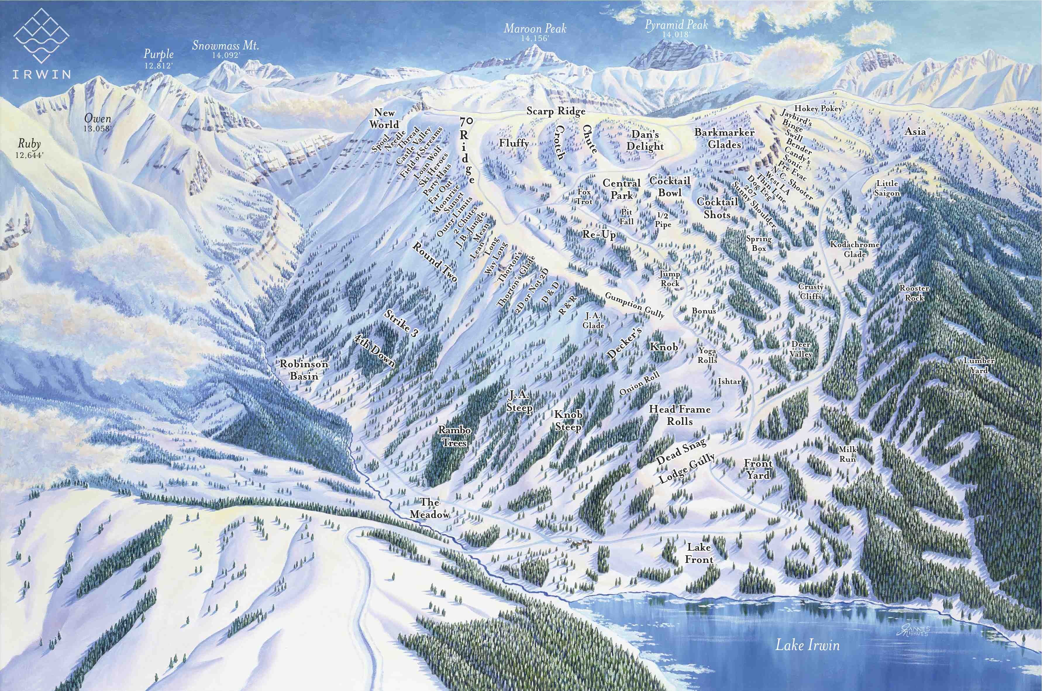 Irwin Catskiing by Eleven Piste / Trail Map