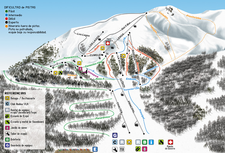 Cerro Bayo Piste / Trail Map