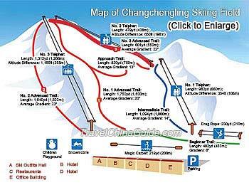 Changchengling Ski Resort Piste / Trail Map