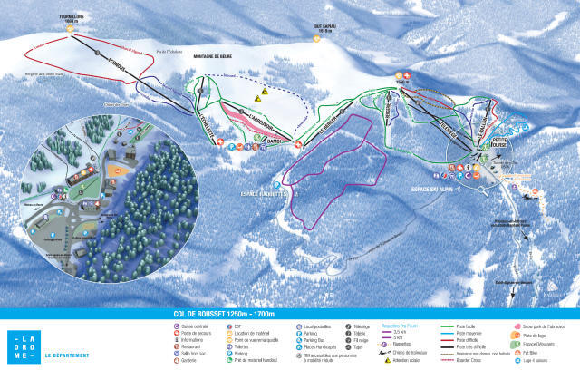 Col de Rousset Piste / Trail Map