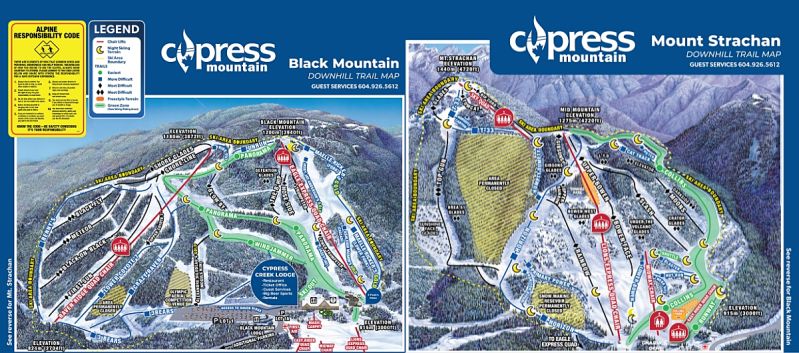 Cypress Mountain Piste / Trail Map