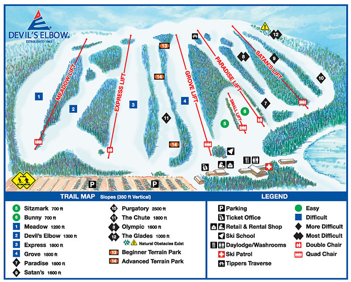 Devils Elbow Piste / Trail Map