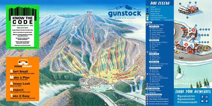 Gunstock Piste / Trail Map