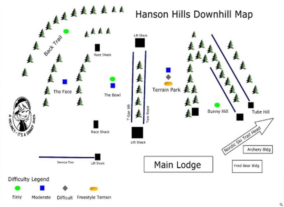 Hanson Hills Piste / Trail Map