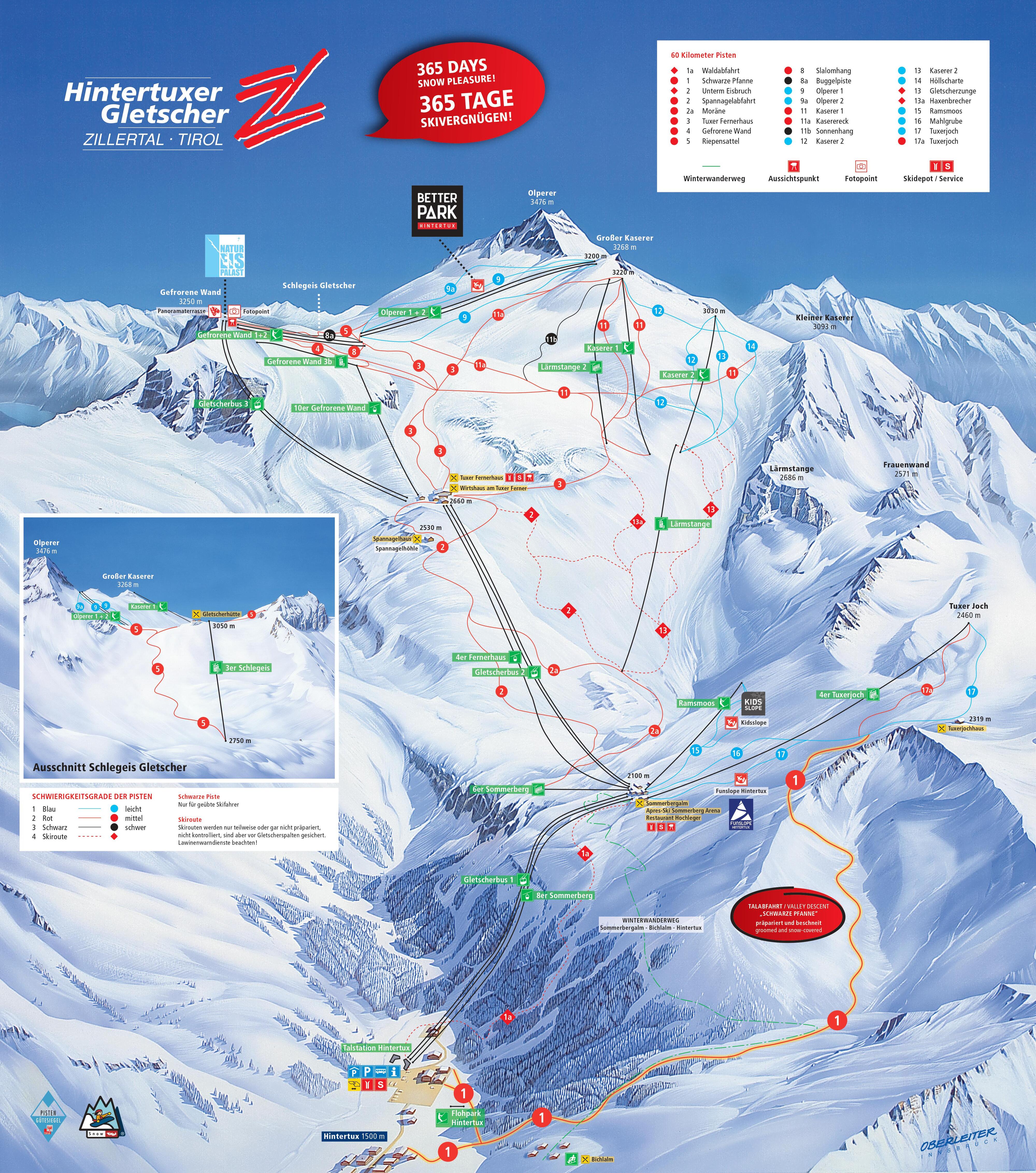 Hintertux Piste / Trail Map