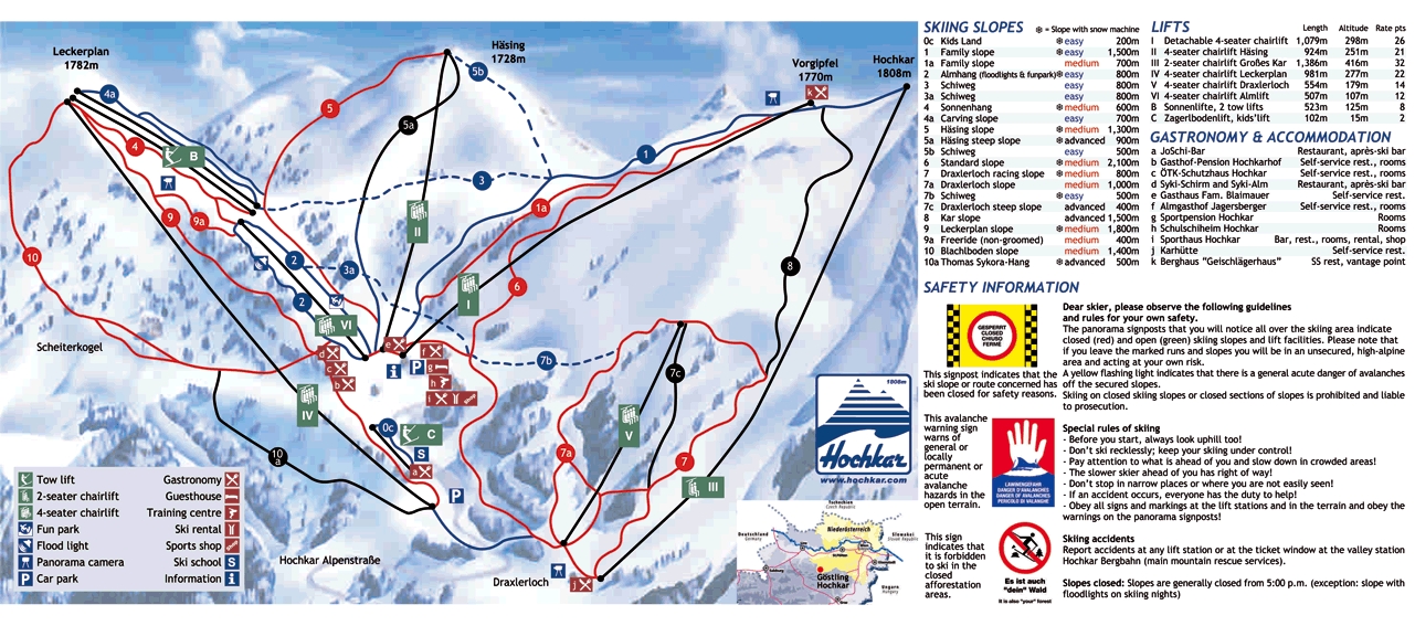 hochkar mapa Mapa sjezdovek / běžeckých tratí Hochkar Göstling hochkar mapa