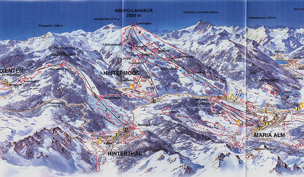 hochkonig mapa Hochkönig Průvodce po středisku, mapa lokací & Hochkönig ubytovaní hochkonig mapa