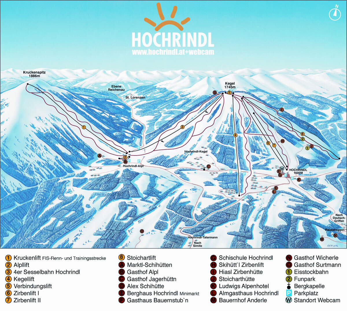 Hochrindl Piste / Trail Map
