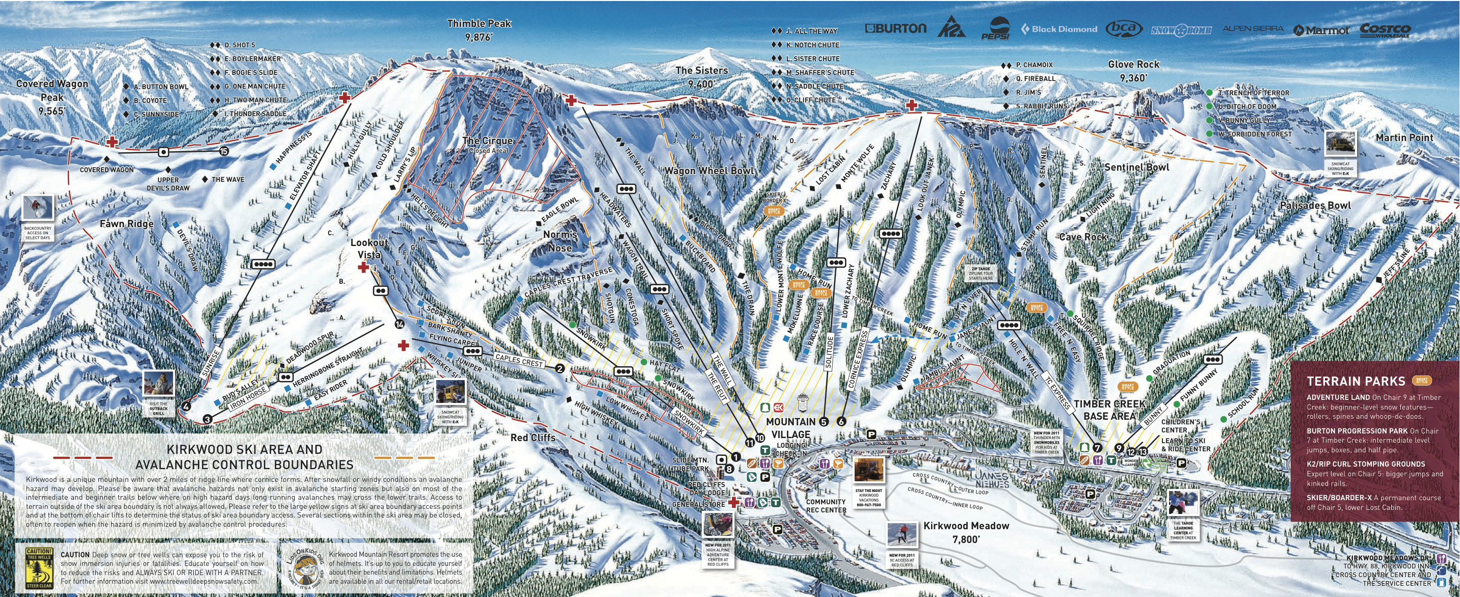 Kirkwood Piste / Trail Map