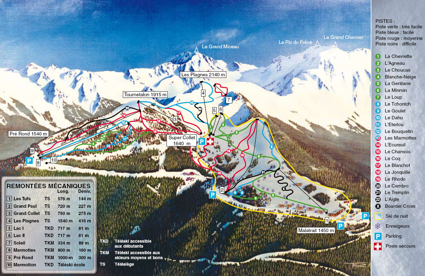 Le Collet d'Allevard Piste / Trail Map