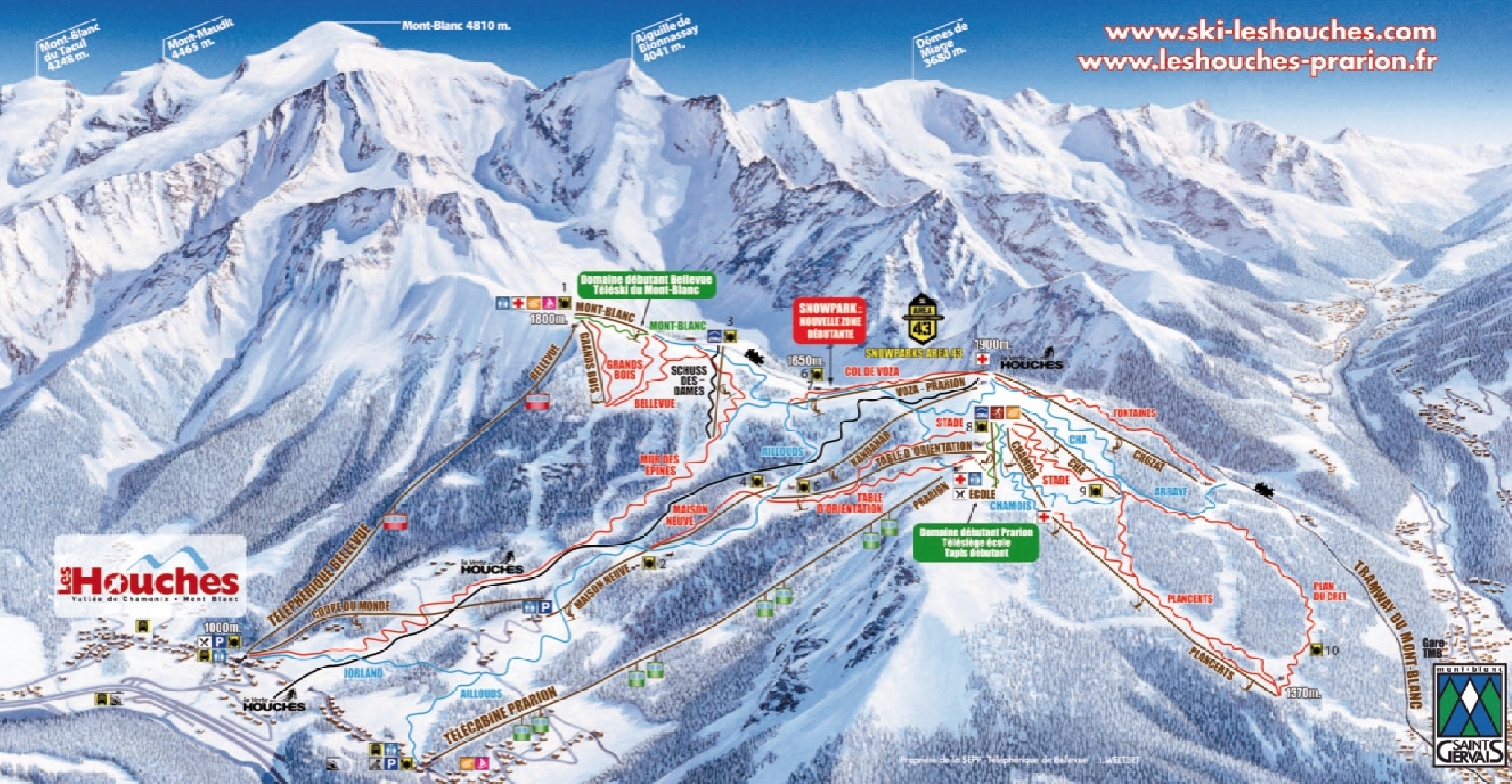 Les Houches Piste / Trail Map