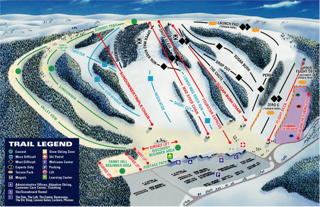 Mad River Mountain Piste / Trail Map