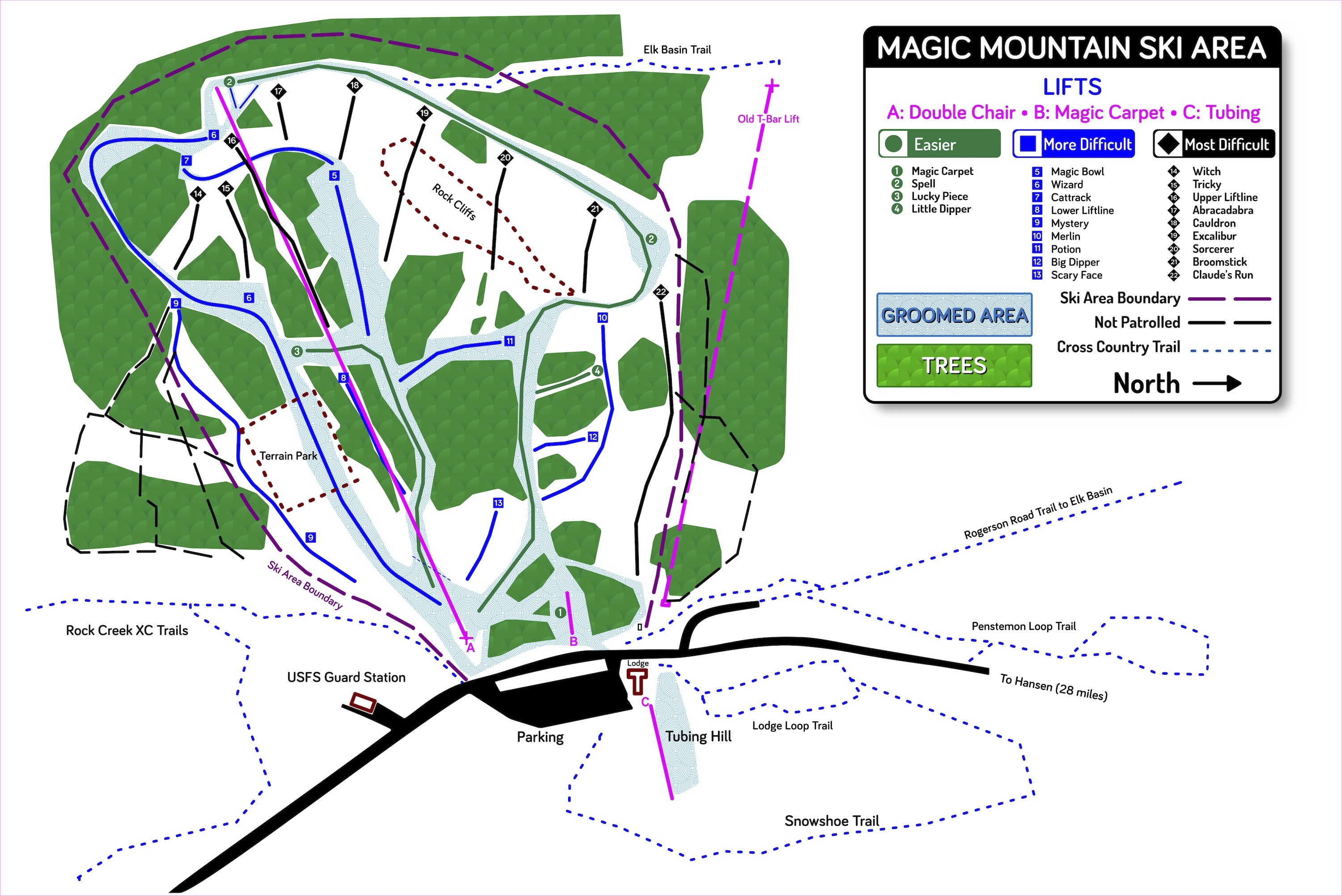 Magic Mountain (Idaho) Piste / Trail Map