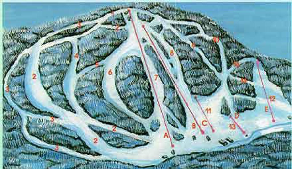 McCauley Mountain Ski Center Piste / Trail Map