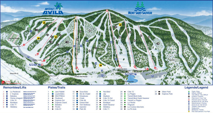Mont Saint Sauveur Piste / Trail Map