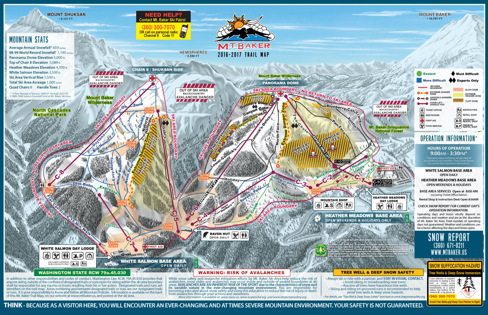 Mount Baker Piste / Trail Map