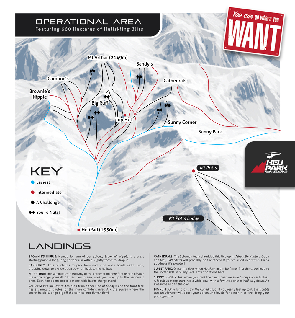 HeliPark New Zealand Piste / Trail Map