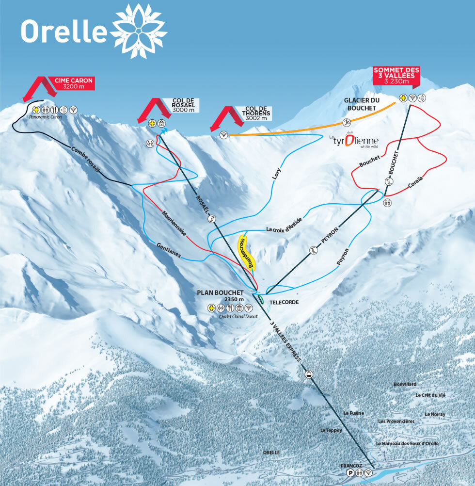 Orelle Piste / Trail Map