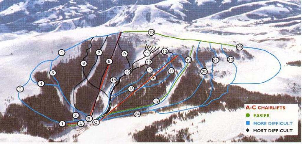 Pomerelle Mountain Resort Piste / Trail Map