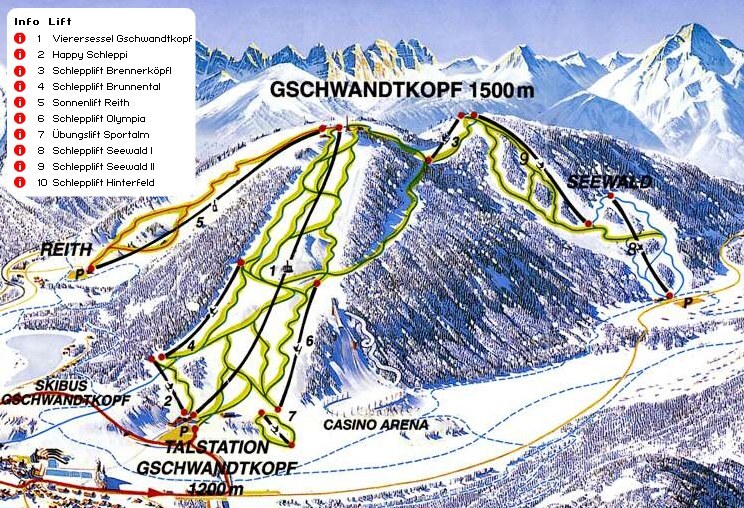Seefeld-Reith/Gschwandtkopf Piste / Trail Map