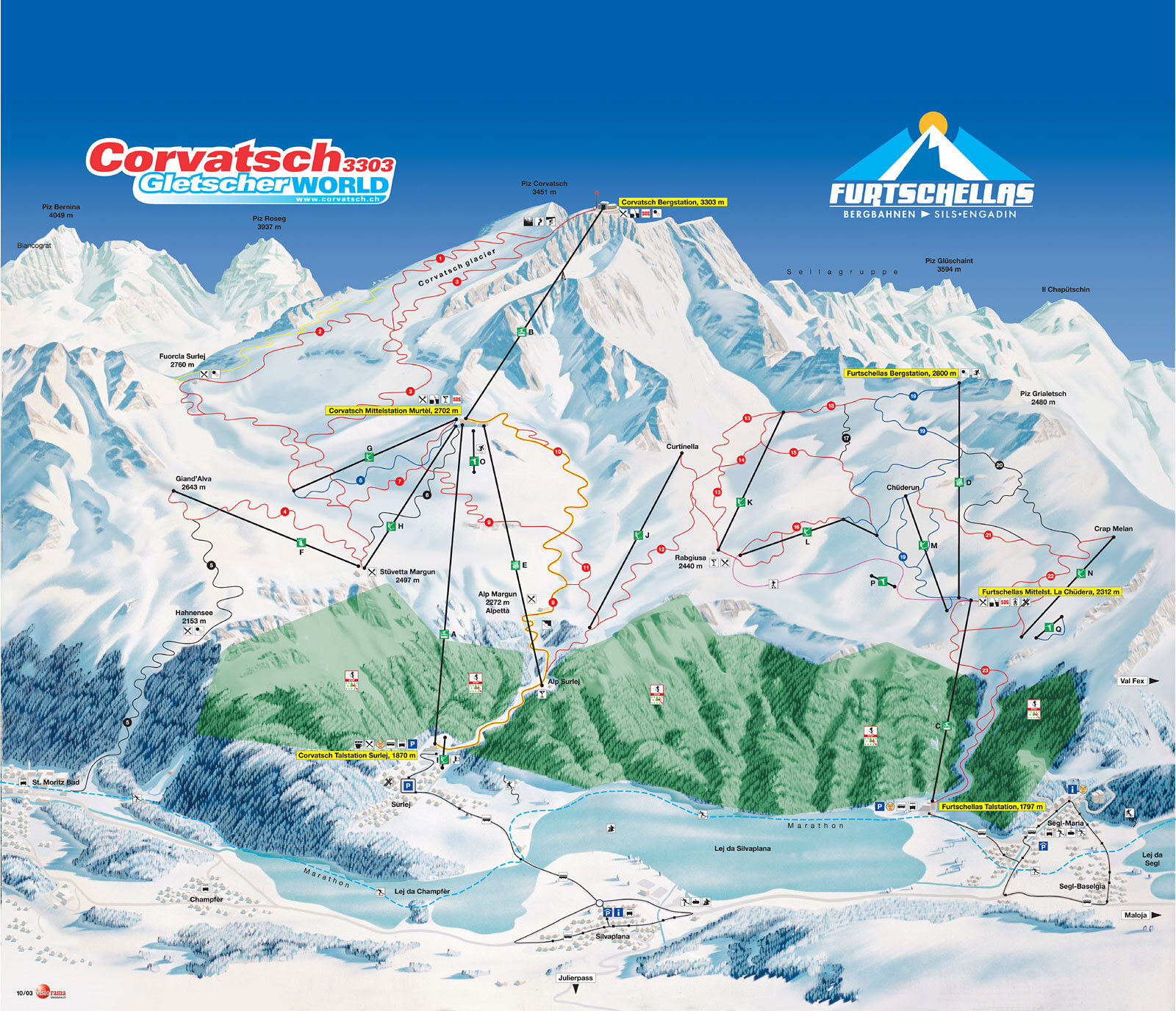 Sils/Engadin Piste / Trail Map