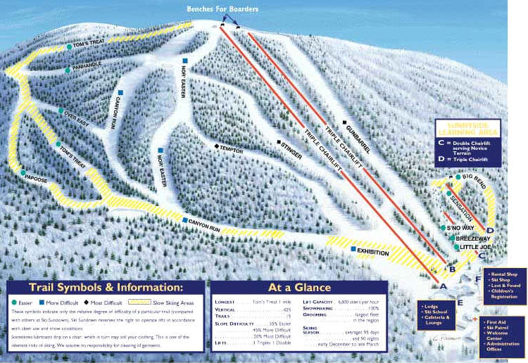 Ski Sundown Piste / Trail Map