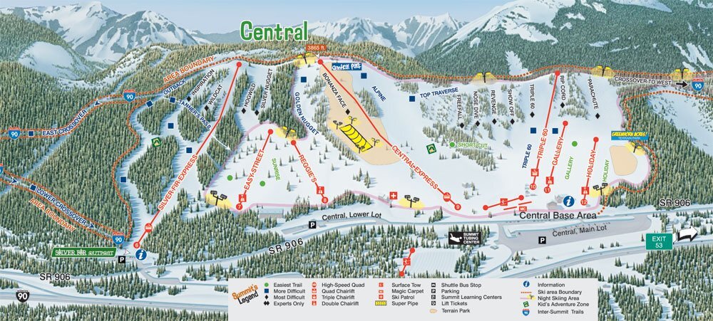 Summit at Snoqualmie Piste / Trail Map