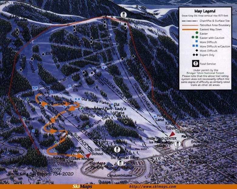 Snow King Resort Piste / Trail Map