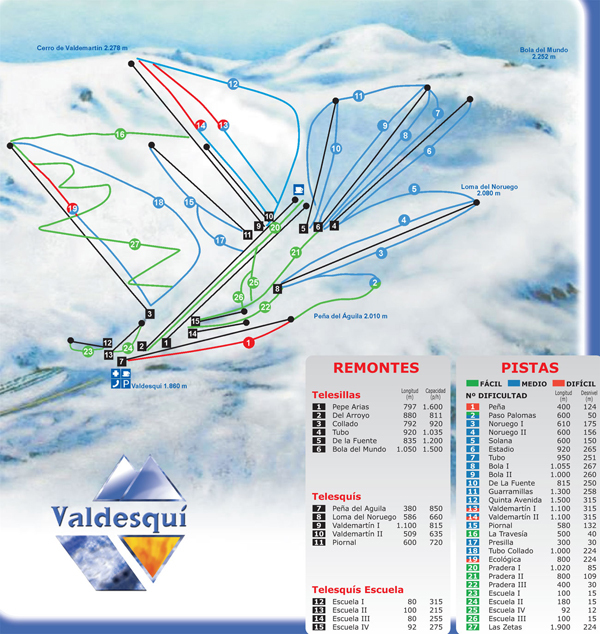 Valdesqui Piste / Trail Map