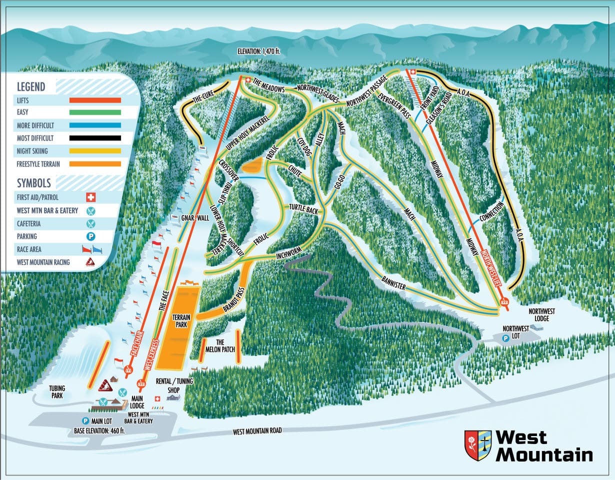 West Mountain Piste / Trail Map