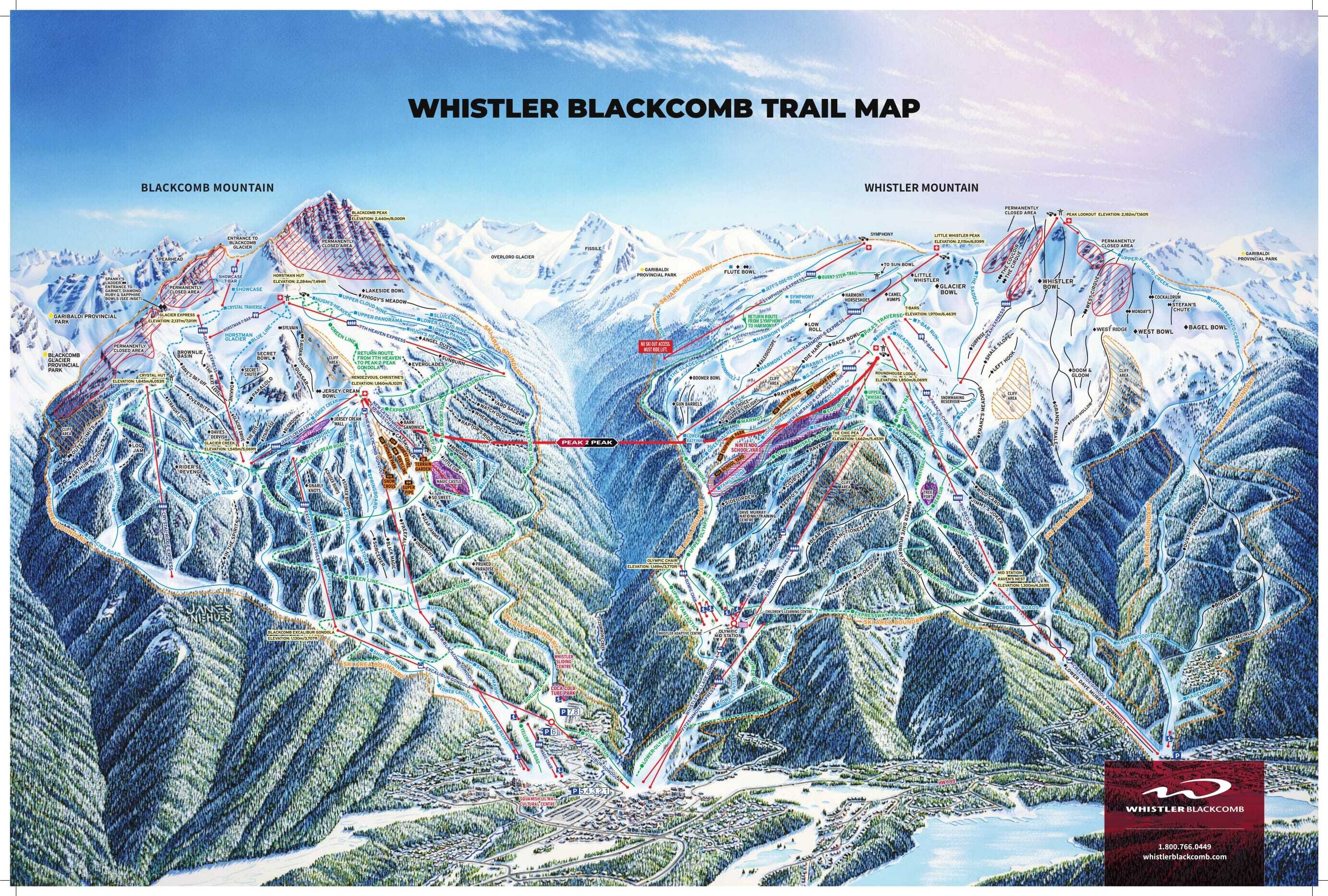 Whistler Blackcomb Piste / Trail Map