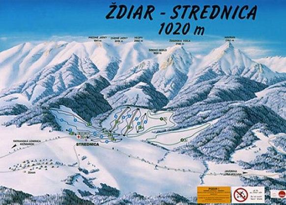 Strednica - Ždiar Piste / Trail Map