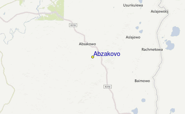 Abzakovo Location Map