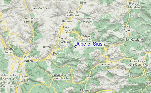 Alpe di Siusi Location Map