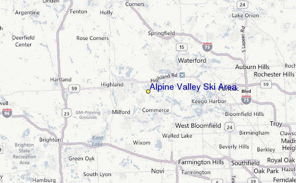Alpine Valley Ski Area Location Map