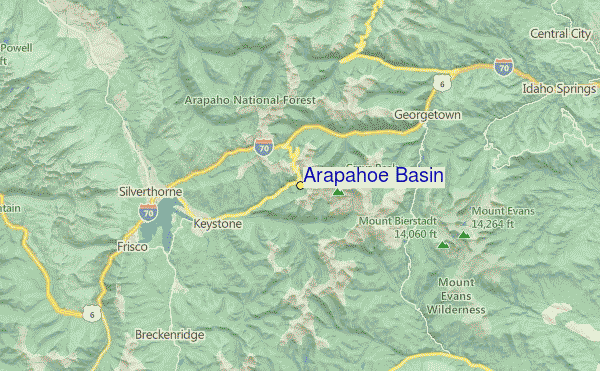 Arapahoe Basin Location Map