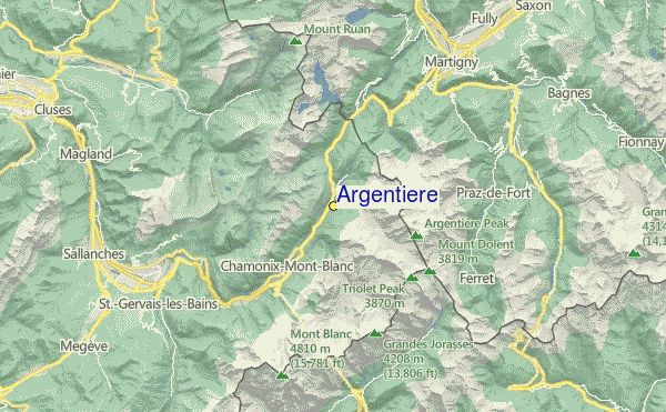 Argentiere Location Map