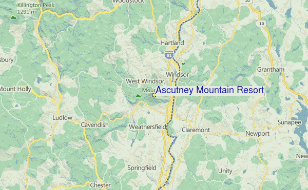 Ascutney Mountain Resort Location Map