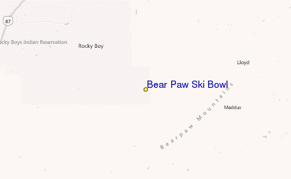 Bear Paw Ski Bowl Location Map