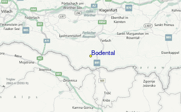 Bodental Location Map