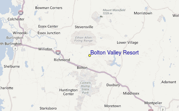 Bolton Valley Resort Location Map