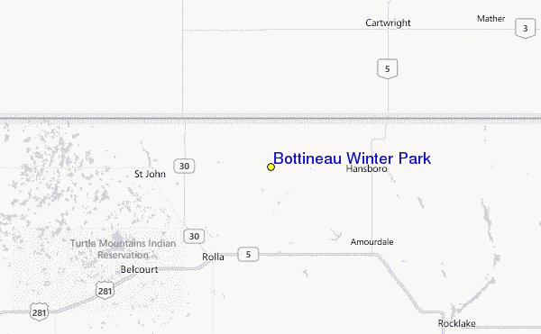 Bottineau Winter Park Location Map
