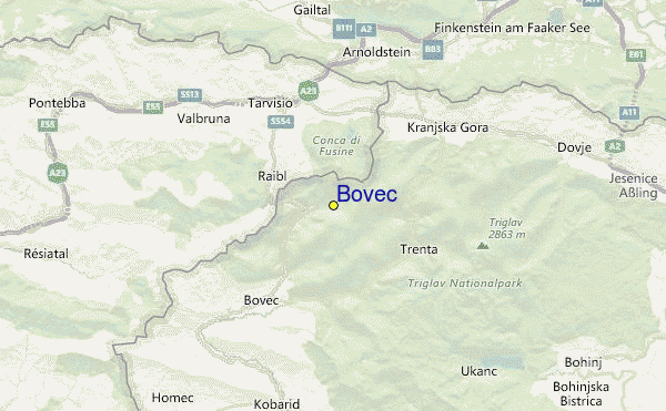 Bovec Location Map